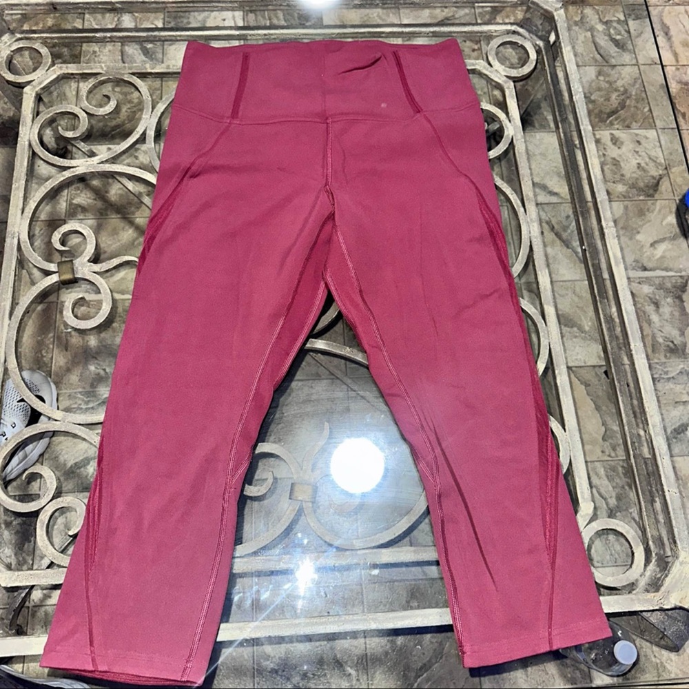 lululemon athletica Maroon/Plum Leggings Size 10 - Picture 1 of 4